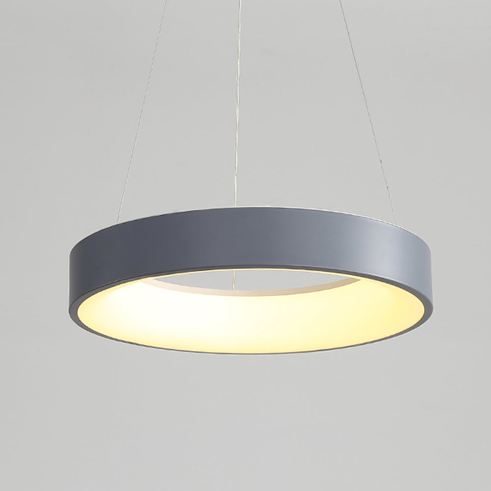 White LED Ribbed Hoop Pendant Ceiling Lights - Lumpaz