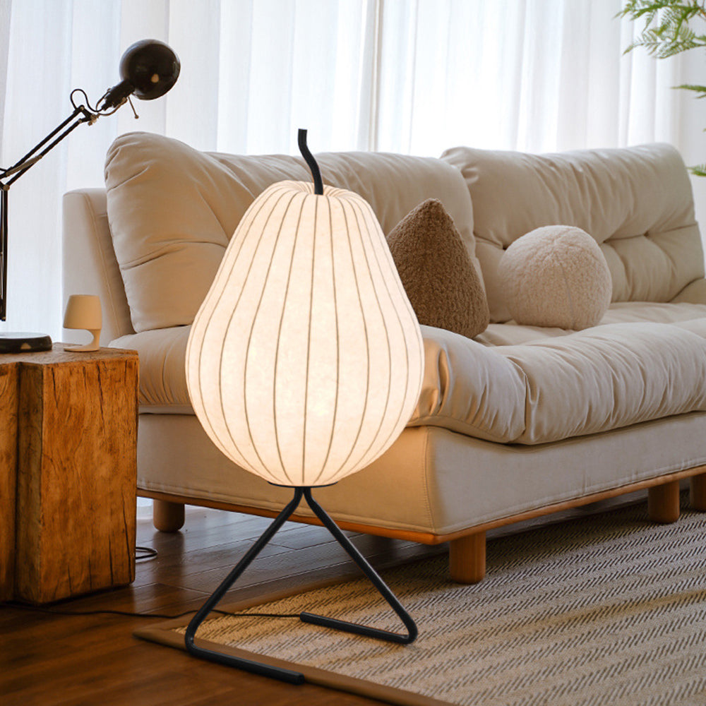 Pear Silk Floor Lamp For Living Room - Lumpaz