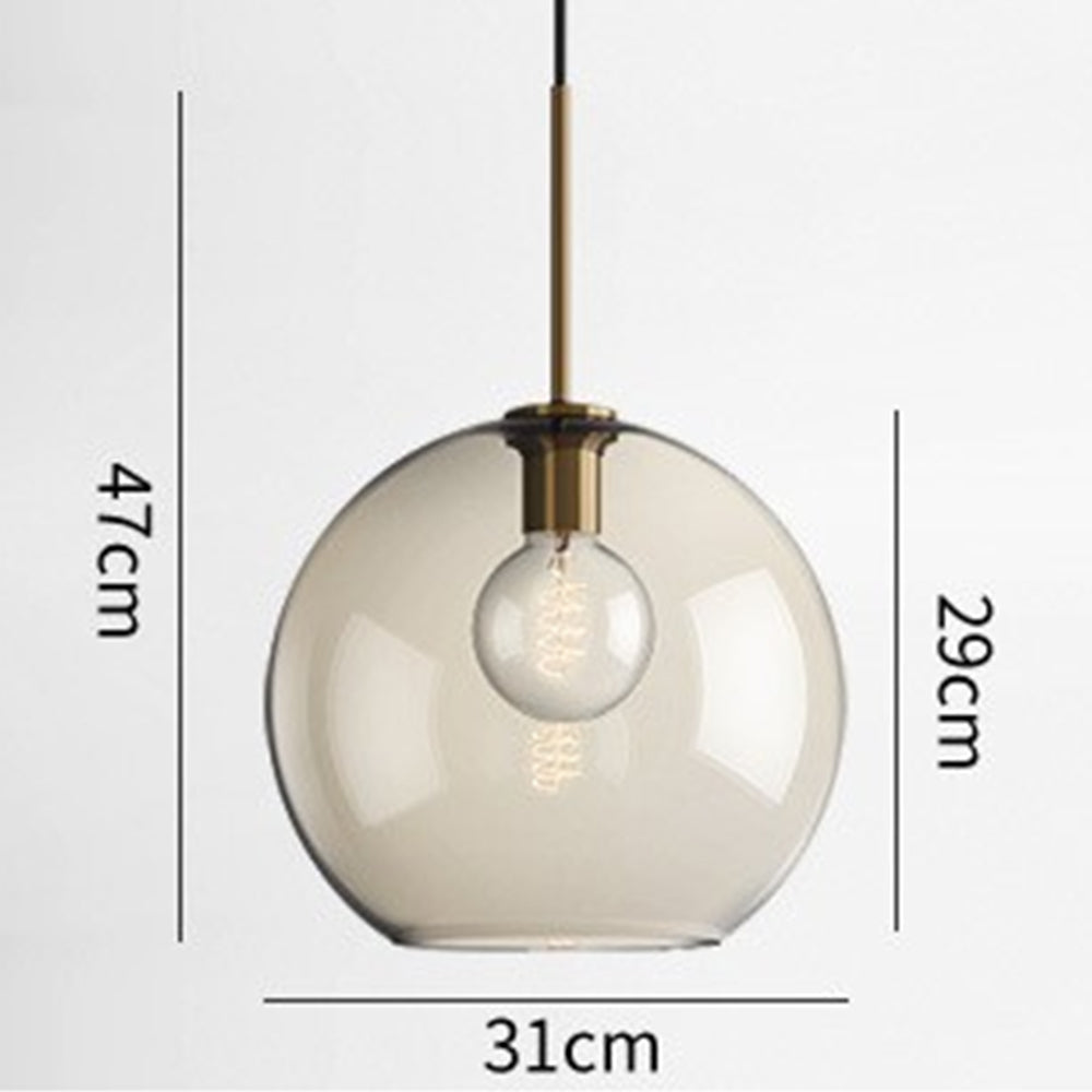 Industrial Amber Glass Pendant Light - Lumpaz