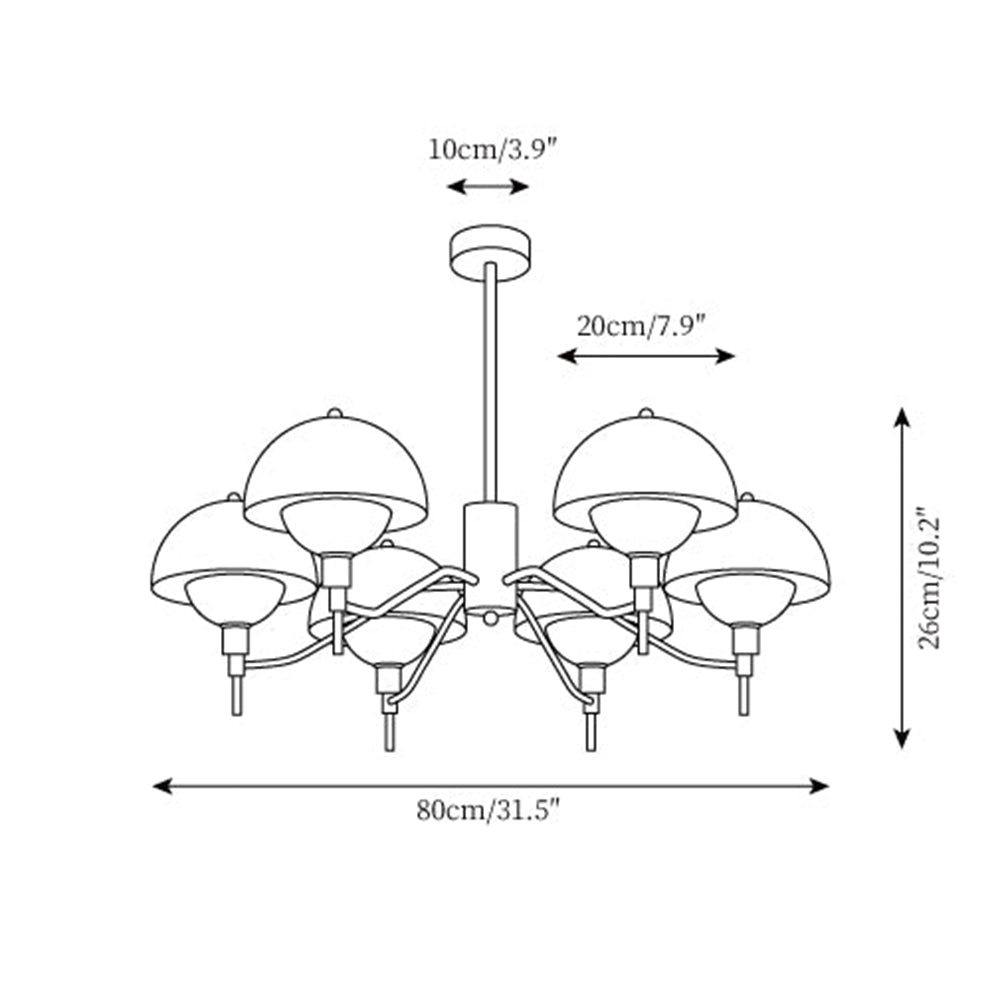 French White Cream Mushroom Chandelier - Lumpaz