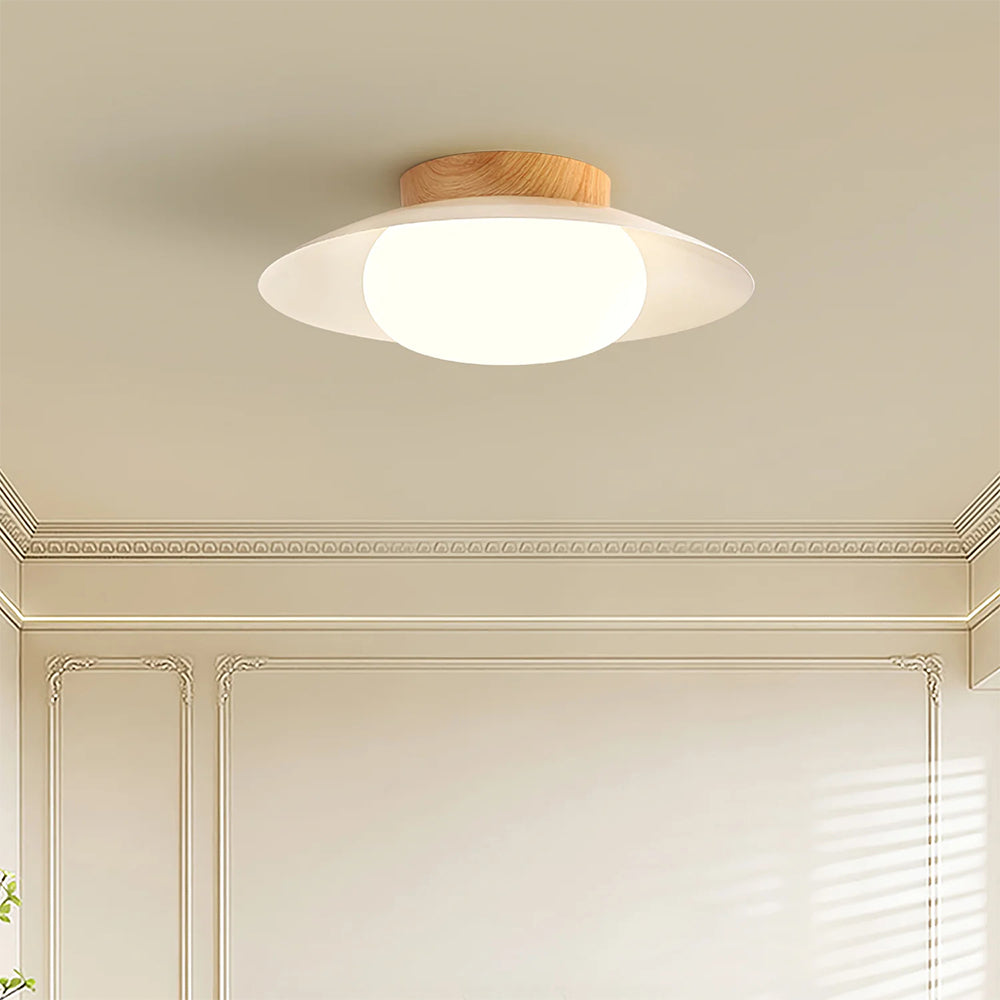 Cream Round White Ceiling Light - Lumpaz