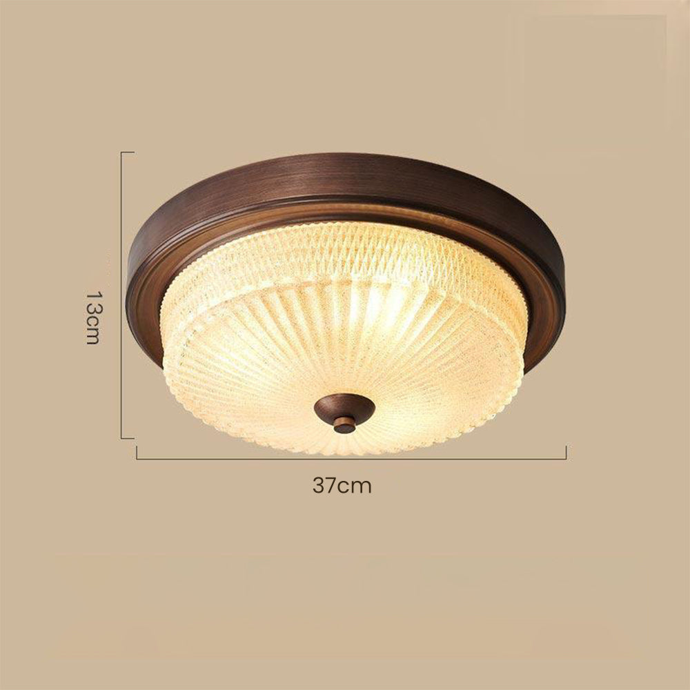Retro Round Bedroom Ceiling Lamp - Lumpaz