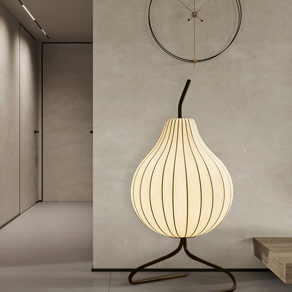 Pear Silk Floor Lamp For Living Room - Lumpaz