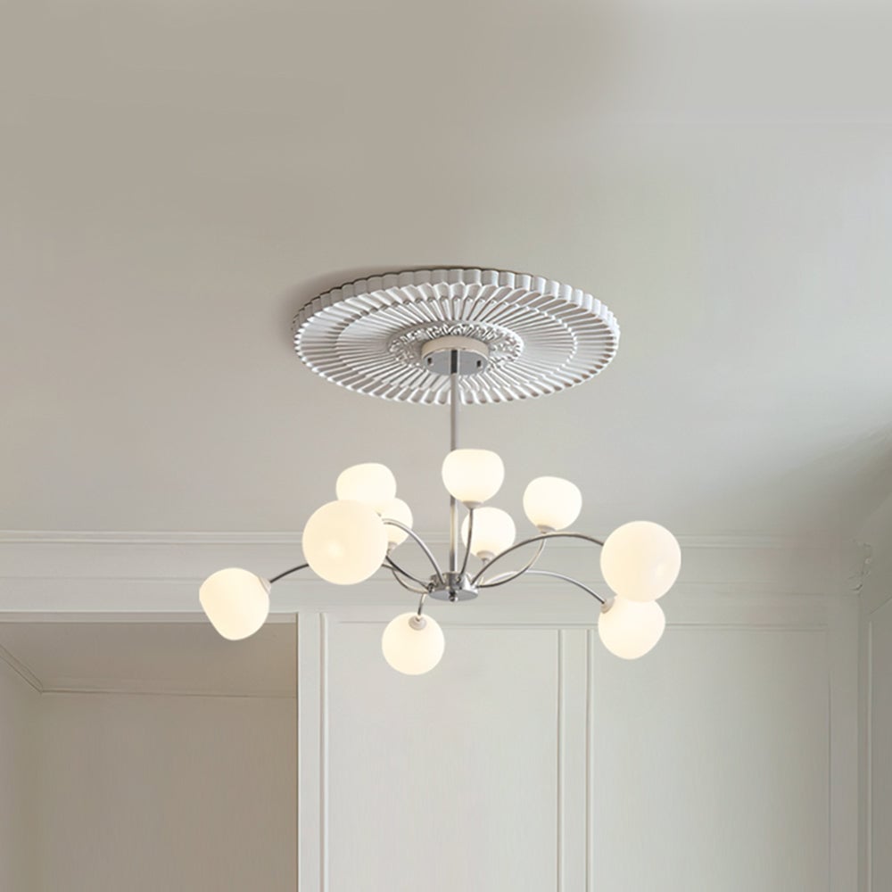 White Glass Globe Sputnik Shape Chandelier - Lumpaz