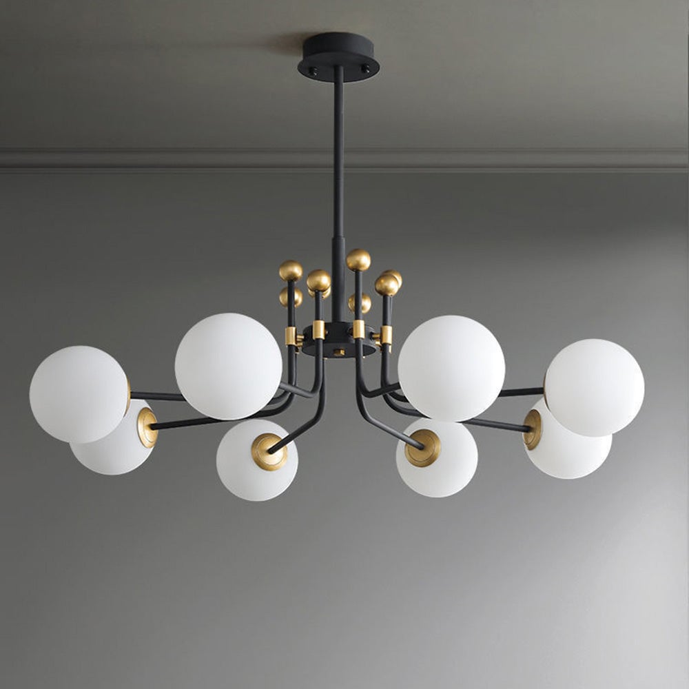 Black Gold Sputnik Chandelier Modern Pendant Light - Lumpaz