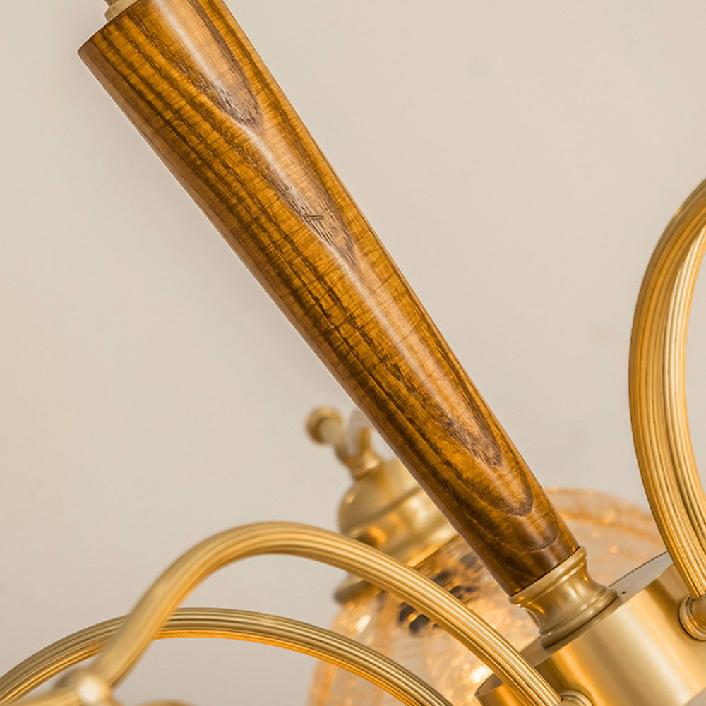 Mid Century Petals All Copper Log Glass Chandelier - Lumpaz