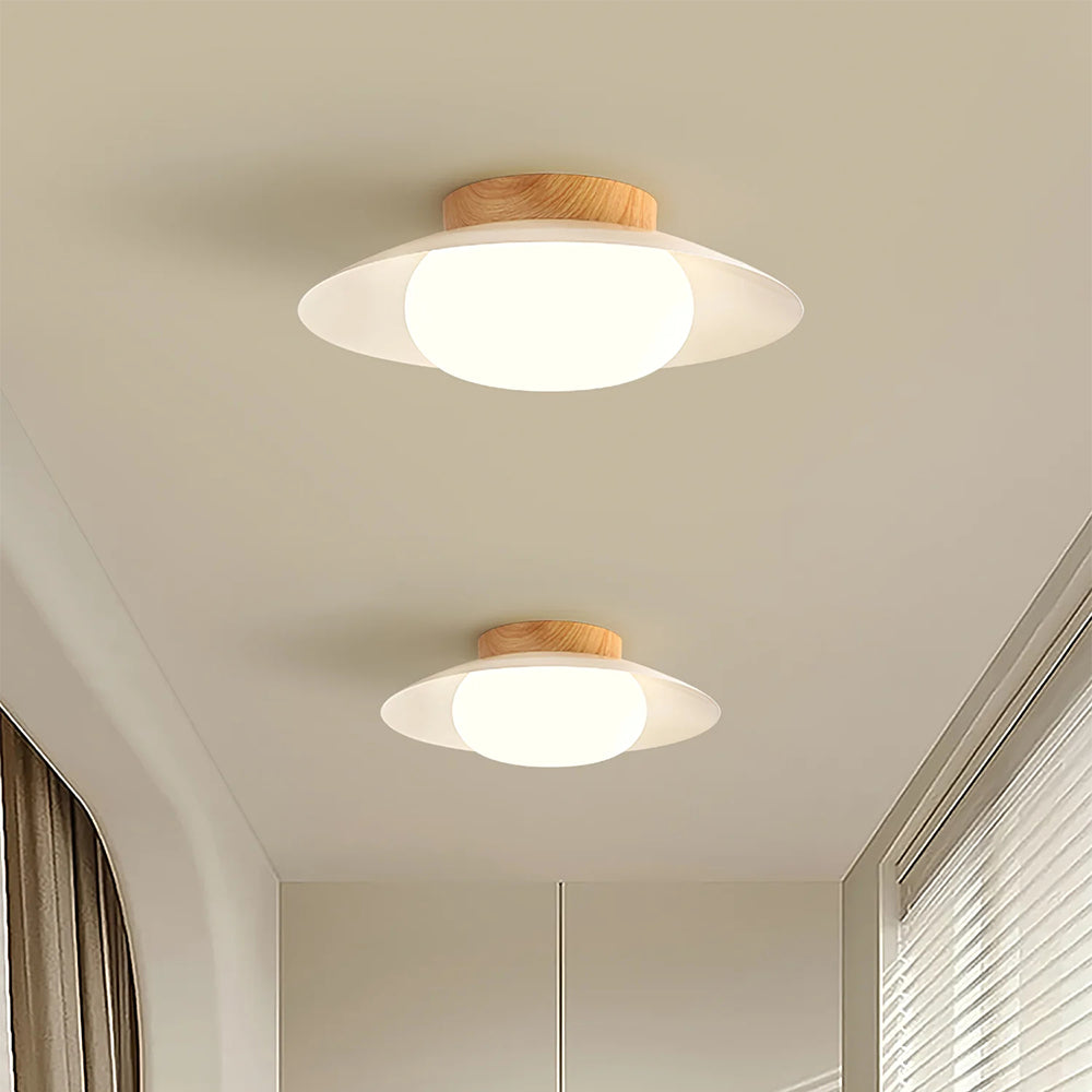 Cream Round White Ceiling Light - Lumpaz