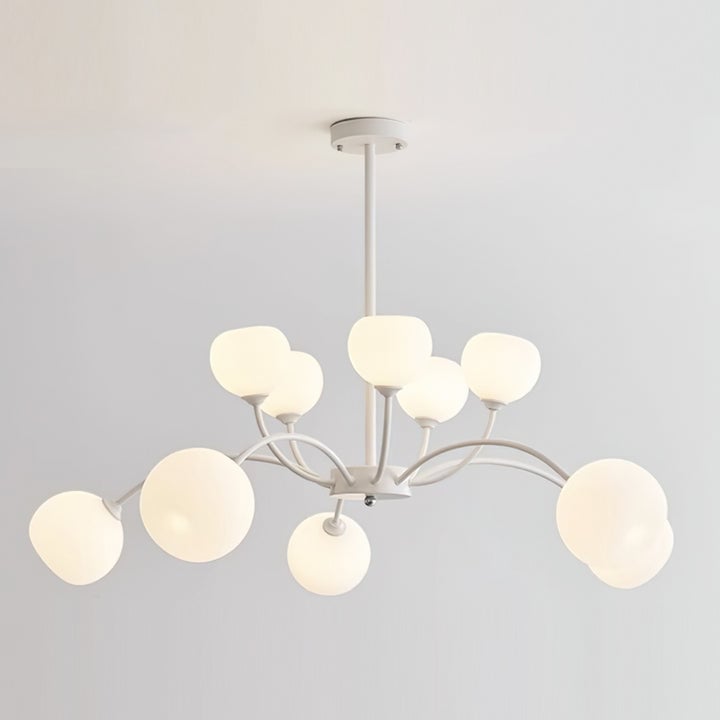 White Glass Globe Sputnik Shape Chandelier - Lumpaz