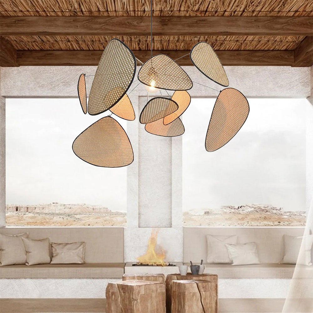 Modern Irregular Shape Rattan Kitchen Pendant Light - Lumpaz