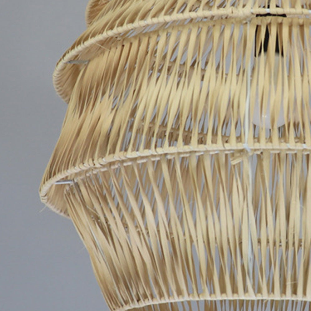 Retro Rattan Basket Pendant Light For Living Room - Lumpaz