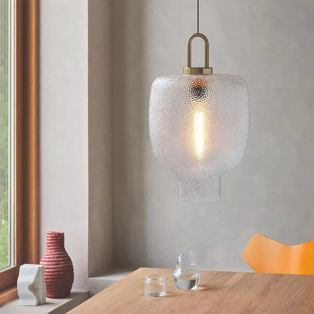Clear Frosted Glass Pendant Light for Kitchen - Lumpaz