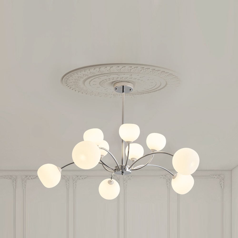 White Glass Globe Sputnik Shape Chandelier - Lumpaz