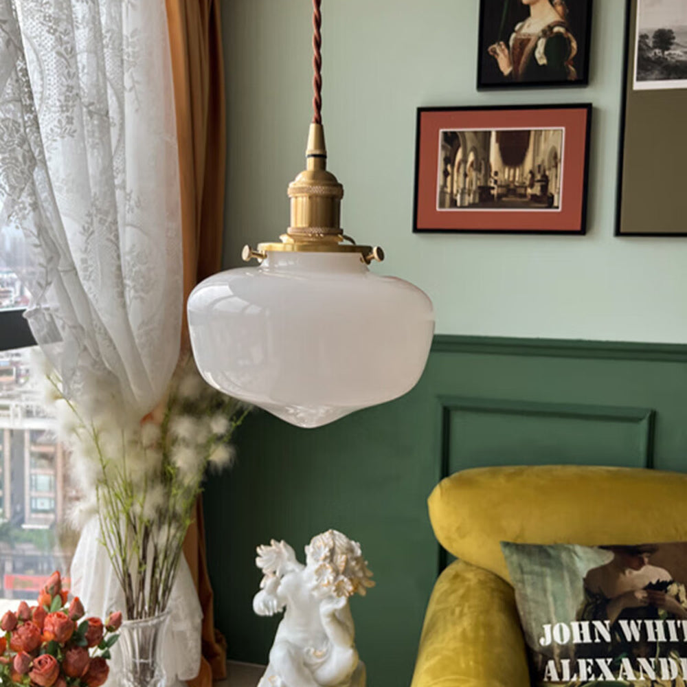 Retro Lantern Glass Pendant Hanging Light - Lumpaz