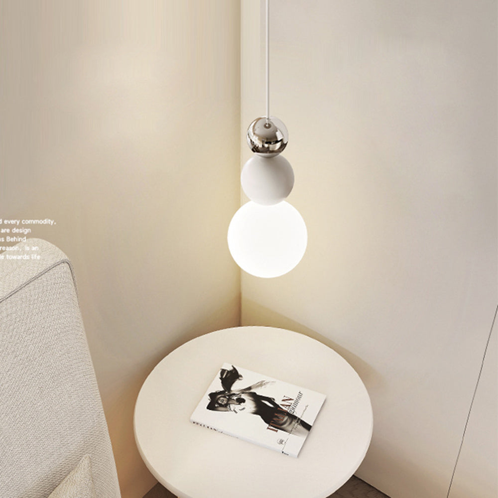 Modern White Glass Hanging Pendant Light - Lumpaz