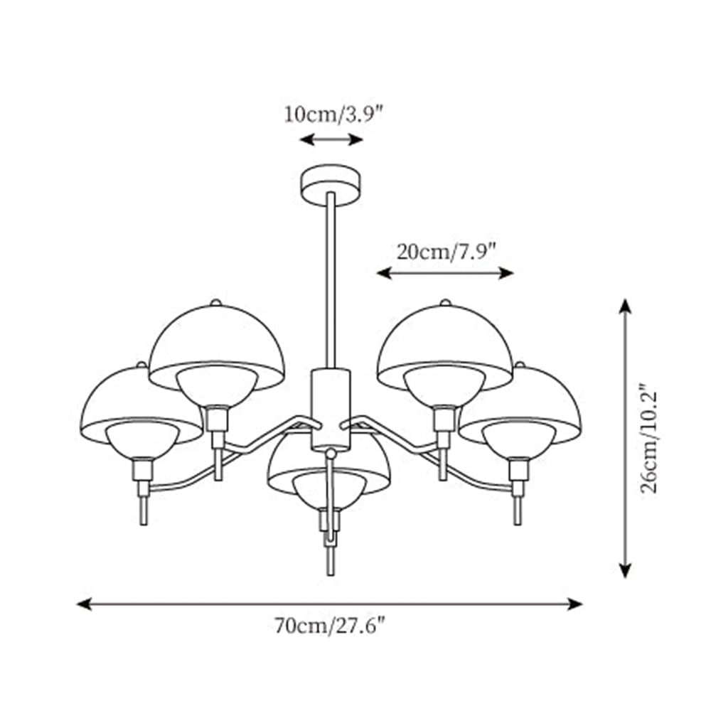 French White Cream Mushroom Chandelier - Lumpaz
