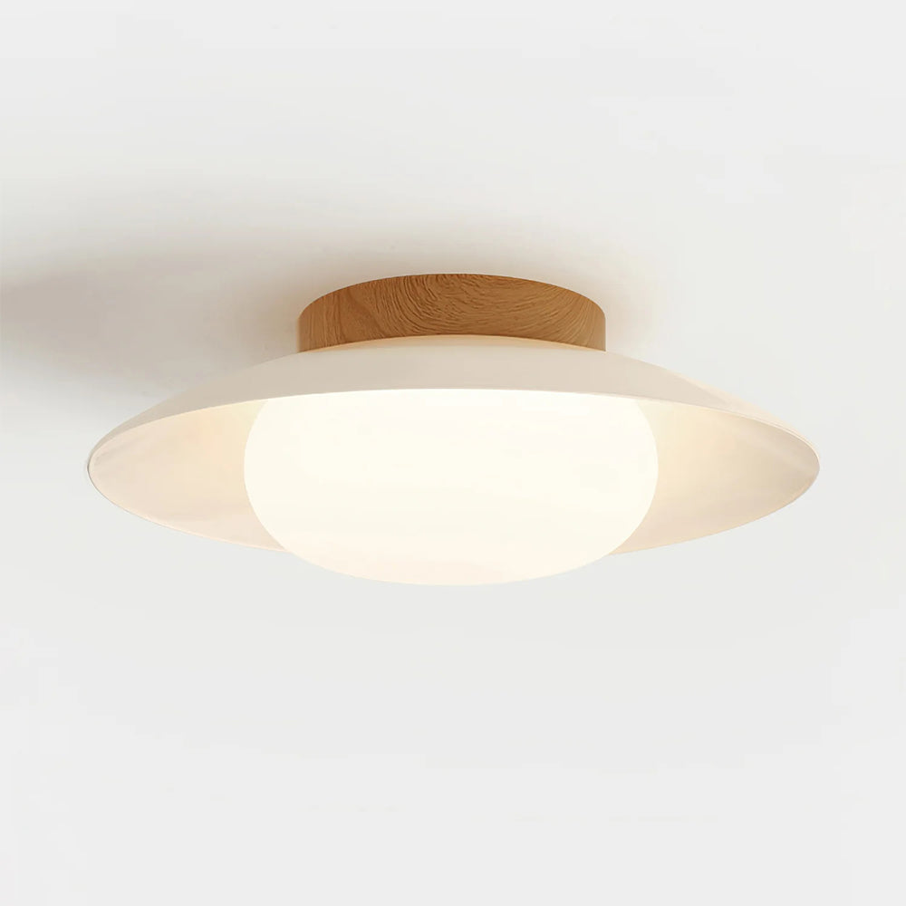 Cream Round White Ceiling Light - Lumpaz