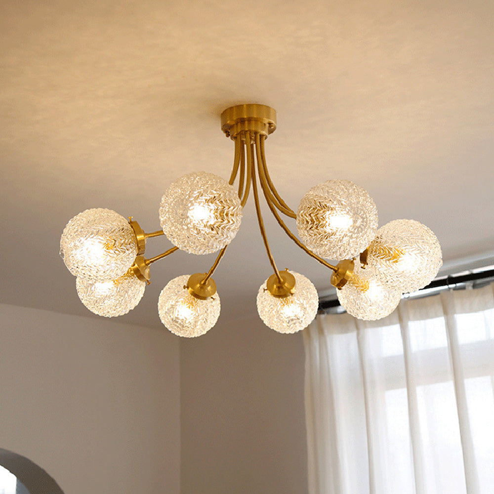 Mid Century Circle Metal Chandelier For Living Room - Lumpaz