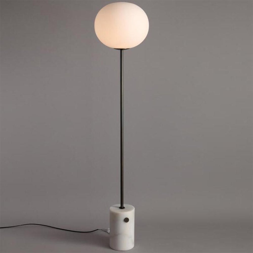 Wabi-sabi Marble Globe Glass Floor Lamp - Lumpaz