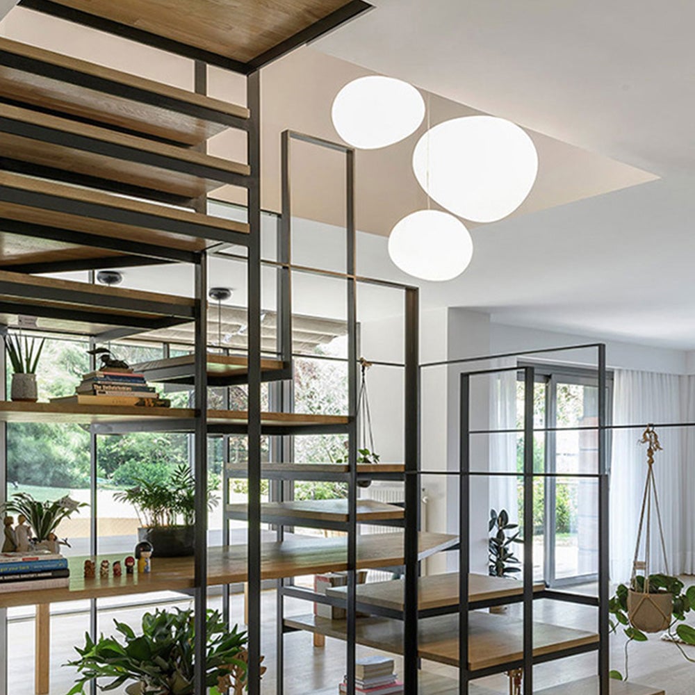 Modern Glass Hanging White Bubble Pendant Lights For Living Room - Lumpaz