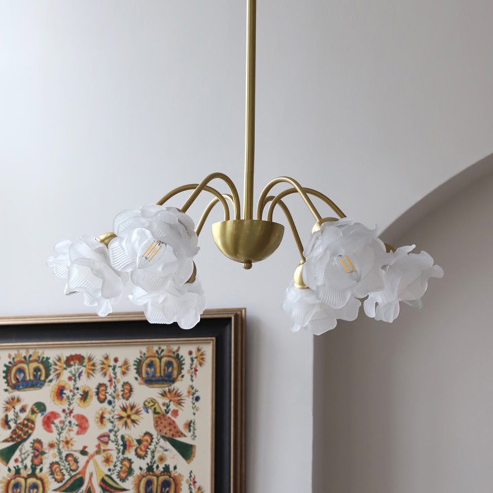 Modern French Retro Copper White Chandelier - Lumpaz