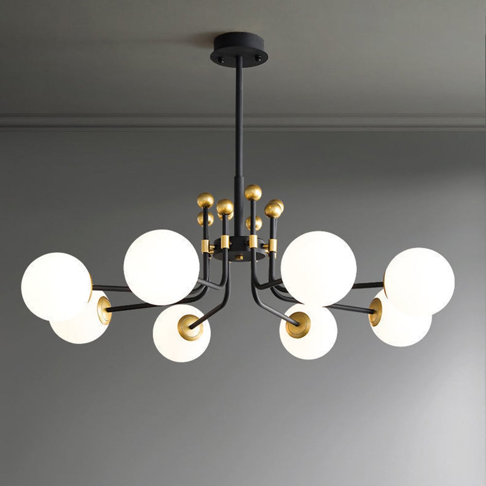 Black Gold Sputnik Chandelier Modern Pendant Light - Lumpaz