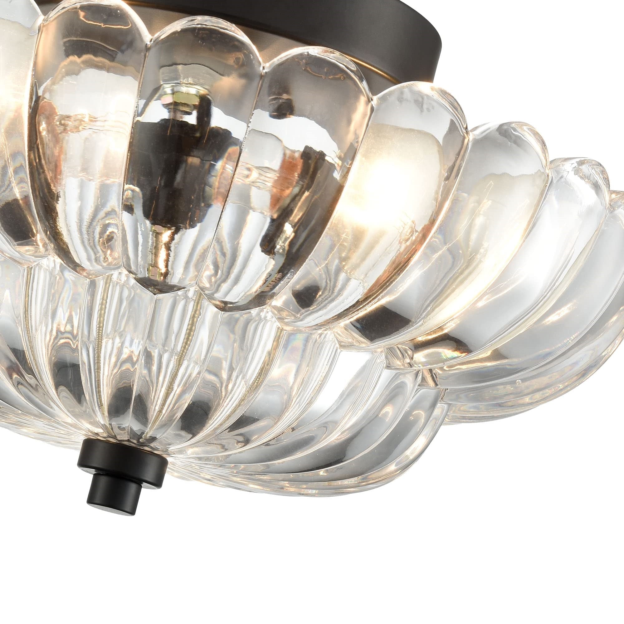 Vintage Amber Glass Semi-Flush Ceiling Light Shades Of Light - Lumpaz