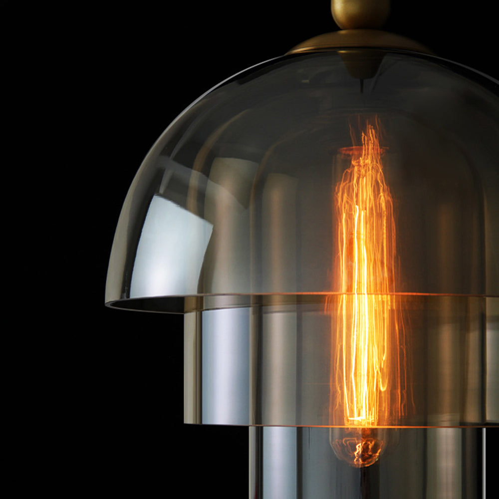 Modern Multi-Layer Glass Dome Hanging Light Fixture - Lumpaz