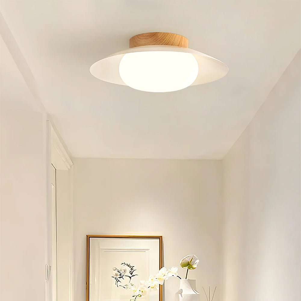 Cream Round White Ceiling Light - Lumpaz