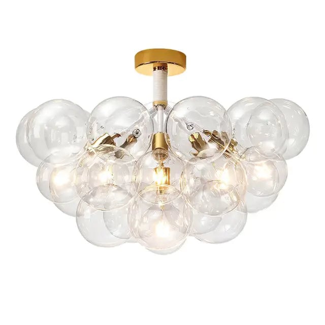 Modern Semi Flush Mount Ceiling Light Glass Bubble  Chandelier - Lumpaz
