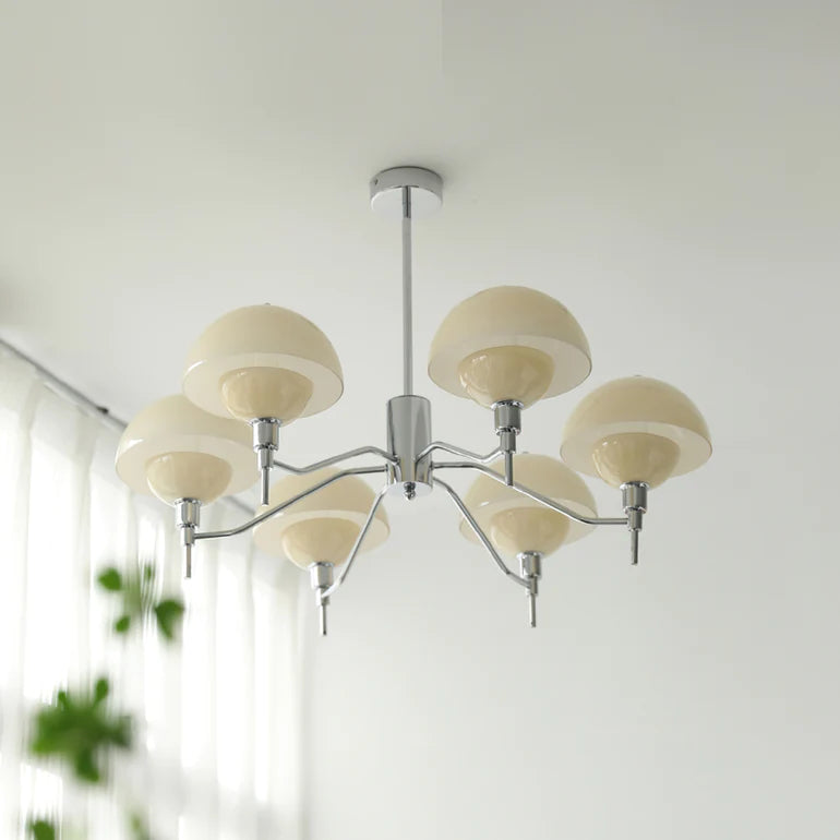 French White Cream Mushroom Chandelier - Lumpaz