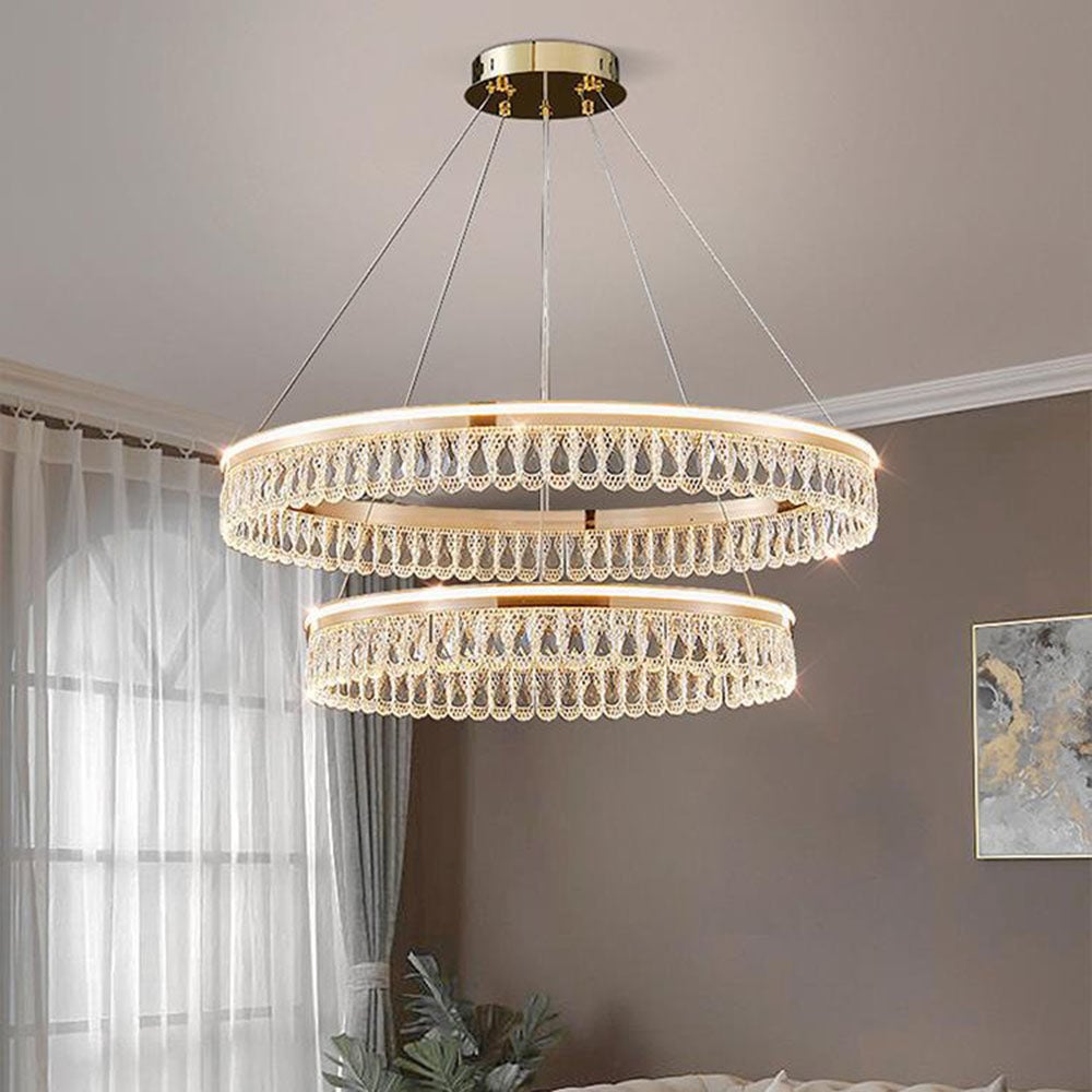 Luxury Large Crystal Ring Chandelier - Lumpaz