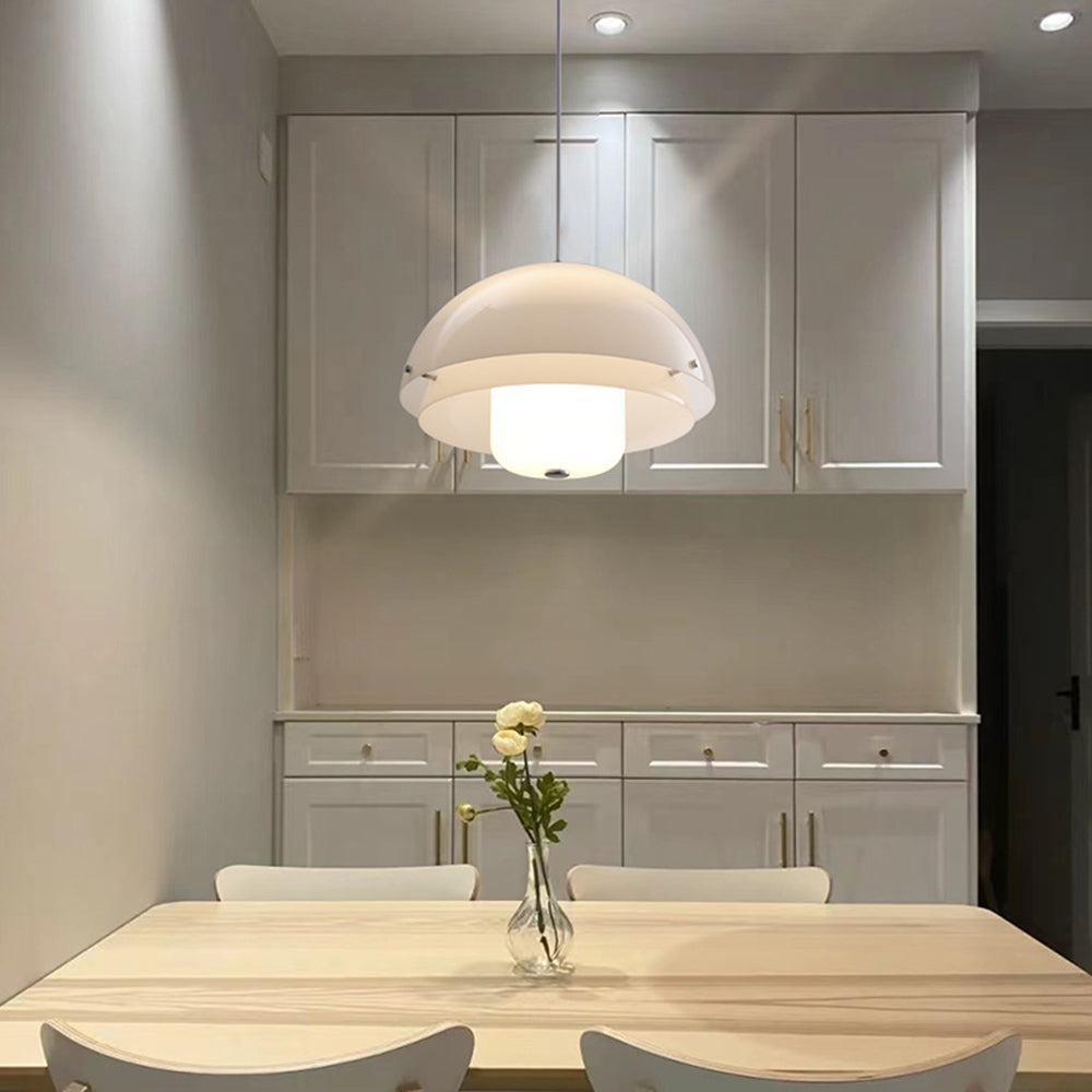 Modern Nordic Style Tiered Glass White Pendant - Lumpaz