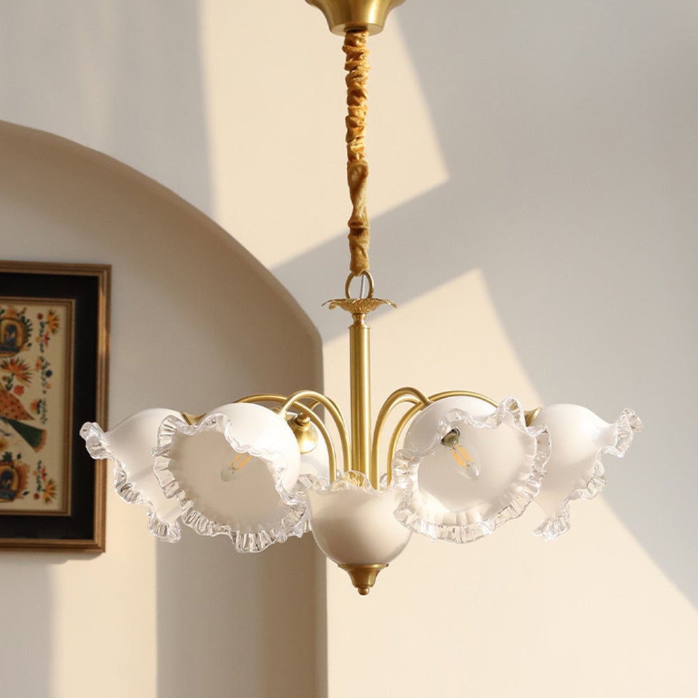 Large Flower Shape Copper Ceiling Chandelier - Lumpaz