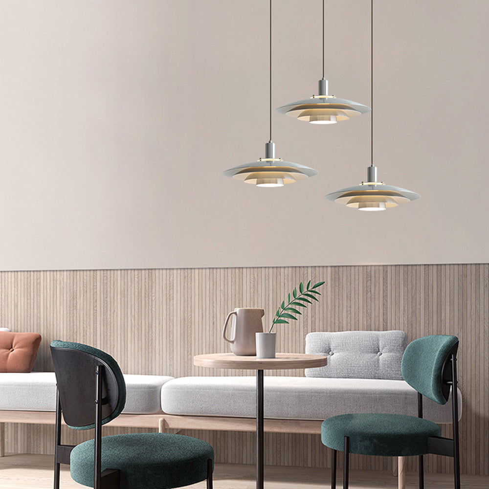 Large Brass Mid Century Modern Hanging Lamp Pendant Light - Lumpaz