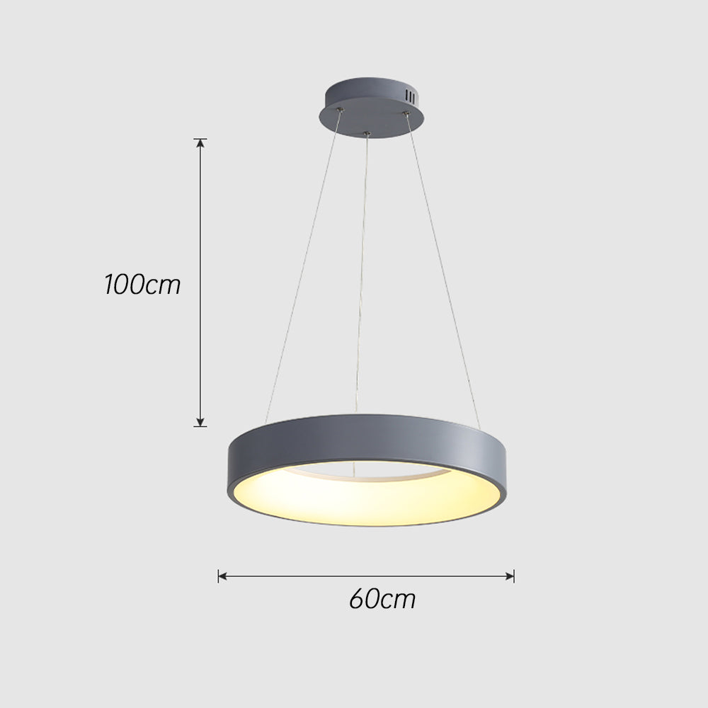White LED Ribbed Hoop Pendant Ceiling Lights - Lumpaz