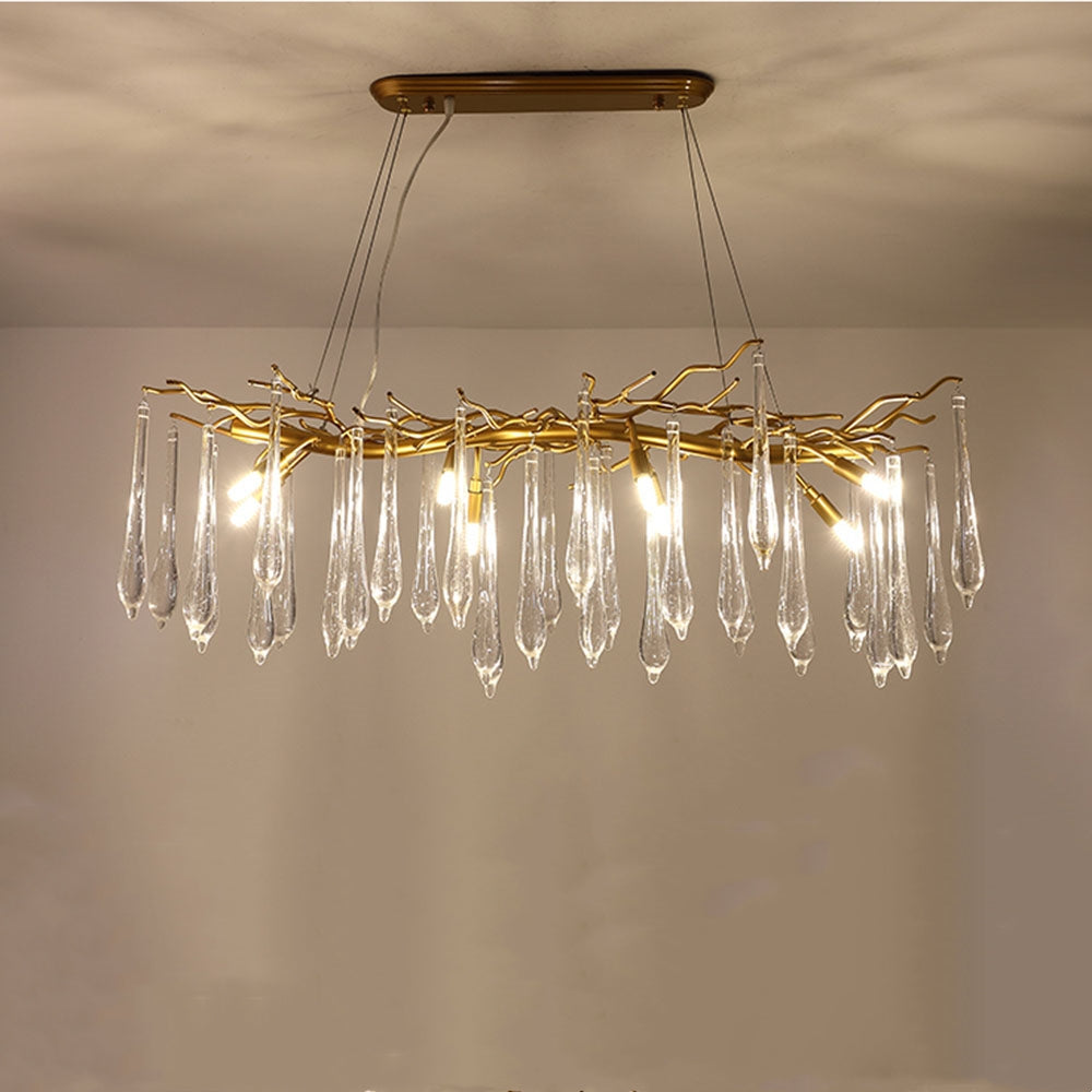Modern Glass Teardrop Tiered Chandelier - Lumpaz