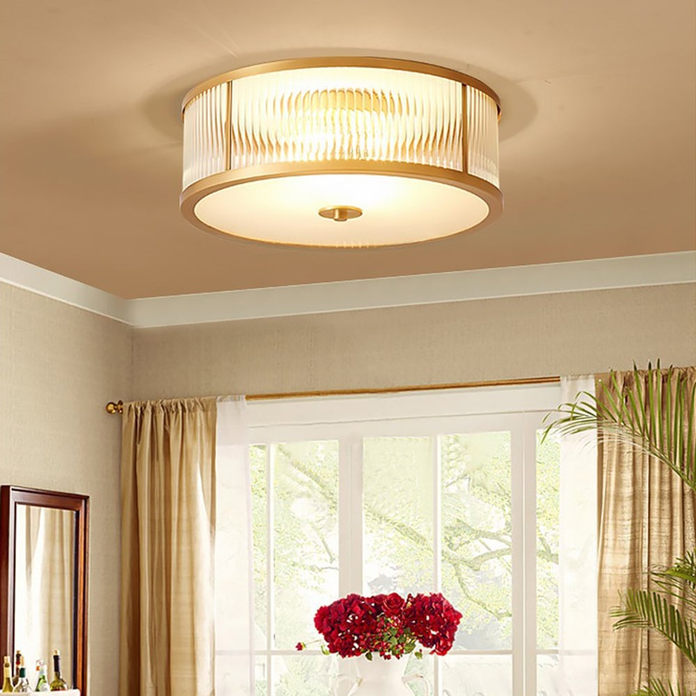 Vintage Round Simple Brass Ceiling Lamps - Lumpaz