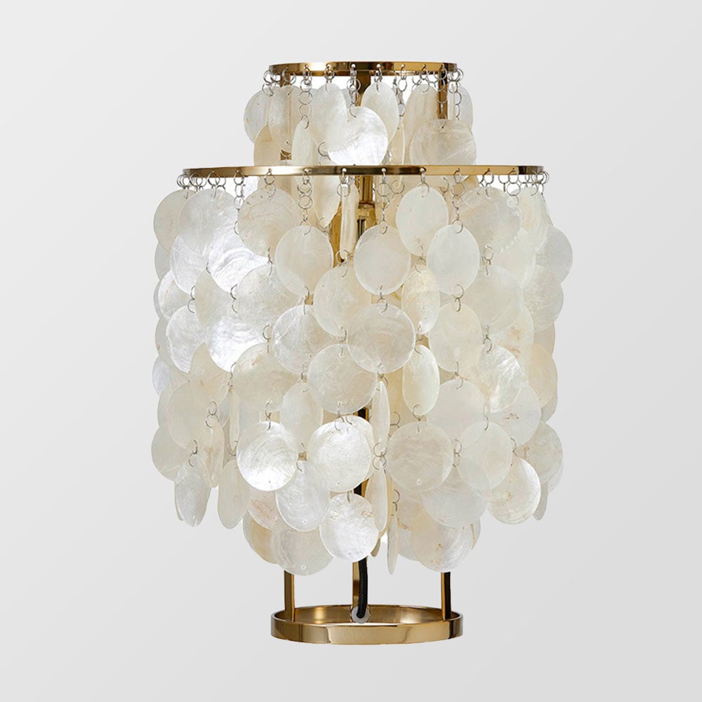Danish Seashell Pearl Wind Chimes Decorative Table Lamp - Lumpaz