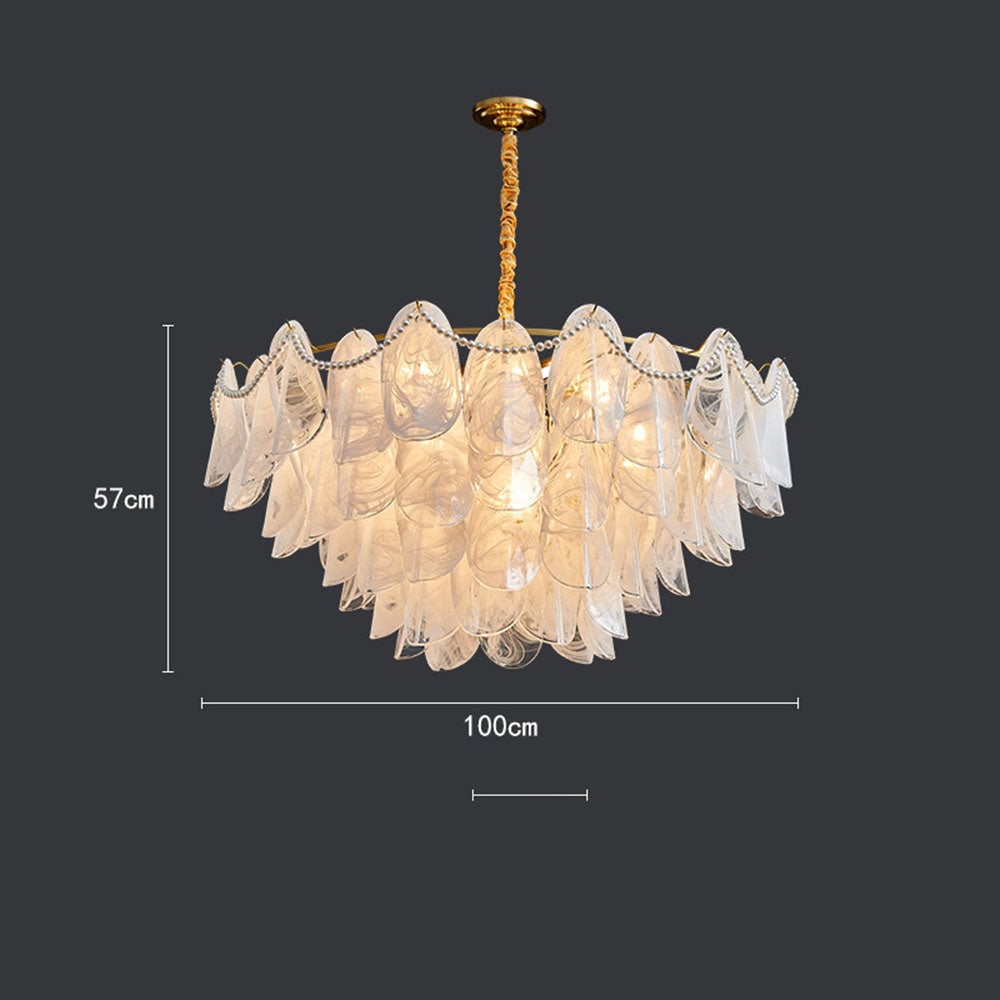 Contemporary Cloud-Inspired Frosted Glass Living Room Chandelier - Lumpaz