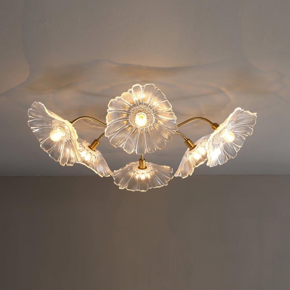 Vintage Lotus Leaf Glass Ceiling Light - Lumpaz