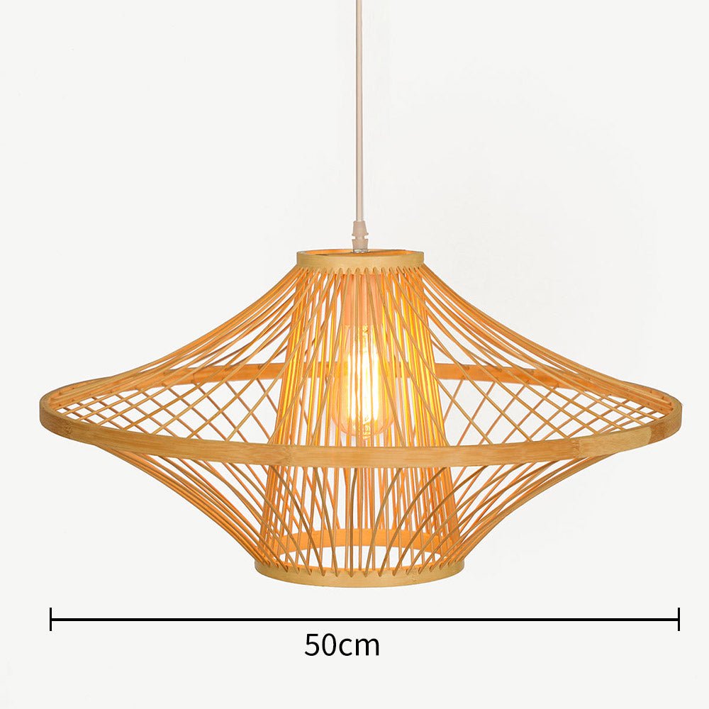 Short Handcrafted Woven Lantern Pendant Light For Living Room - Lumpaz