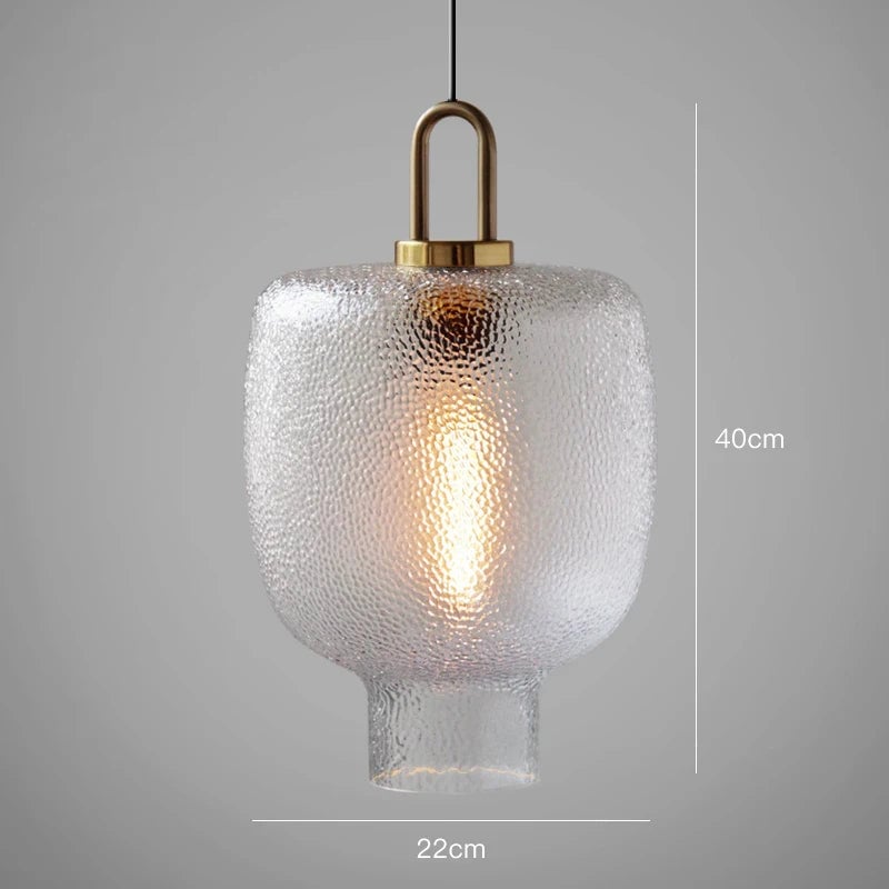 Clear Frosted Glass Pendant Light for Kitchen - Lumpaz