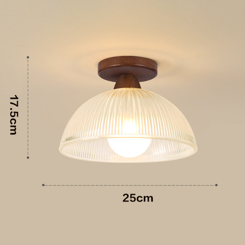 Vintage Solid Wood Glass Ceiling Lamp - Lumpaz