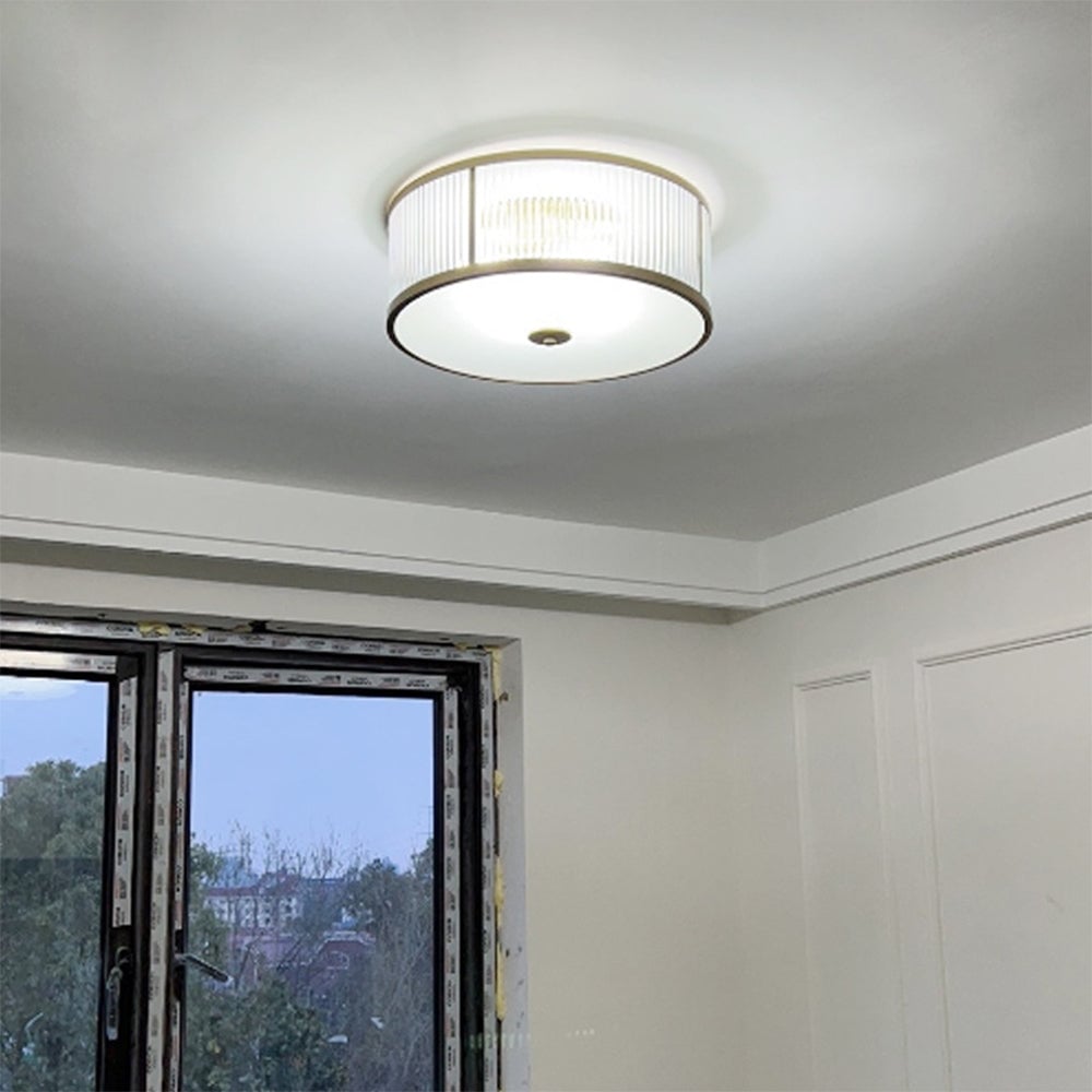 Vintage Round Simple Brass Ceiling Lamps - Lumpaz