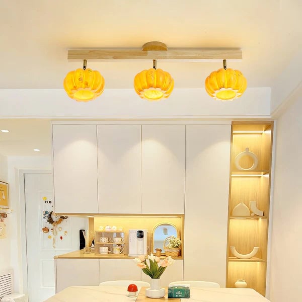 Eco-friendly Yellow Pumpkin Ceiling Lamp - Lumpaz