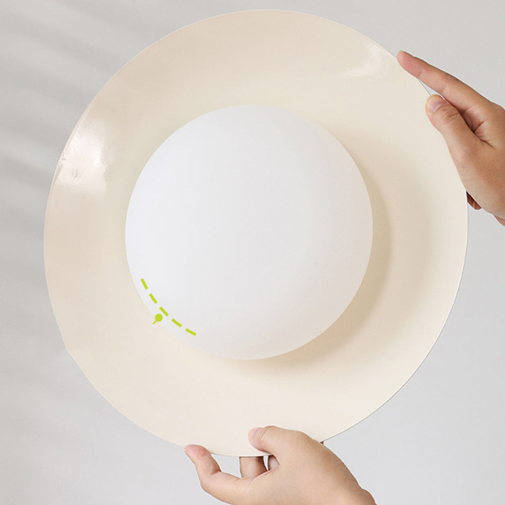 Cream Round White Ceiling Light - Lumpaz