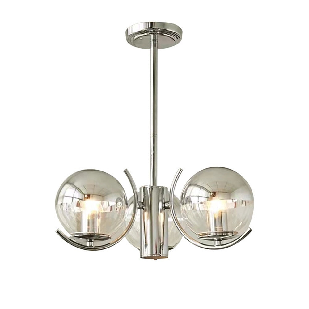 Modern Silver Glass Space Ball Chandelier - Lumpaz
