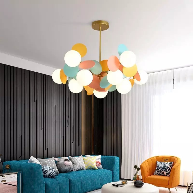 Nordic Multicolored Flower Branch Living Room Chandelier - Lumpaz