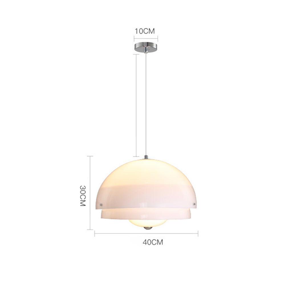 Modern Nordic Style Tiered Glass White Pendant - Lumpaz
