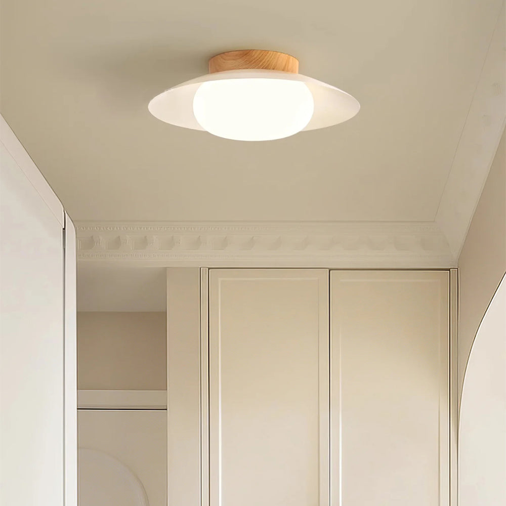 Cream Round White Ceiling Light - Lumpaz